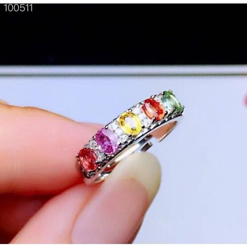 The Best Gift for Your loved Girl Natural and Real Sapphire Ring 925 sterling silver Fine jewelry Sapphire Ring