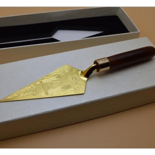 Masonic Trowel Master Mason Freemason Engraving Souvenir Craft in box for presenting Gifts home decoration free mason Collection