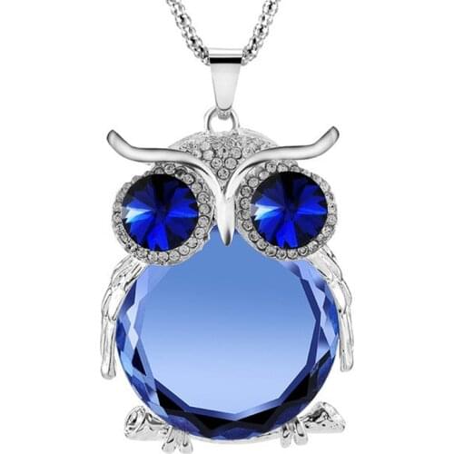 Trendy Boho Long Chain Multicolor Owl Pendant Necklaces for Women Accessories Charm Jewelry Girl Gifts Sparkling Necklace