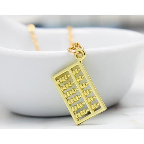 Fashion New Gold Color Abacus Necklace Metal For Women Abacus Chain Choker Necklaces Kids Collar Jewelry Gifts Wholesale