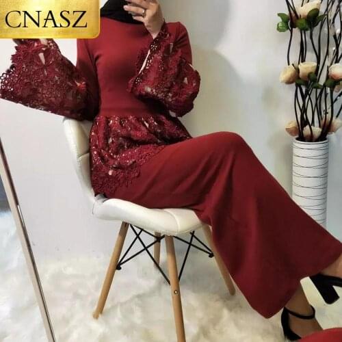 Muslim Hot Sale Cotton Clothing Most Fashion Lace Dress Women Beautiful Tops