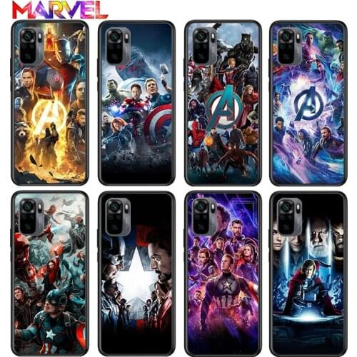 Marvel Avengers hero for Xiaomi Redmi Note 10 10S 9 9T 9S 9Pro Max 8T 8Pro 8 7 6 5 Pro 5A 4X 4 Soft Black Phone Case