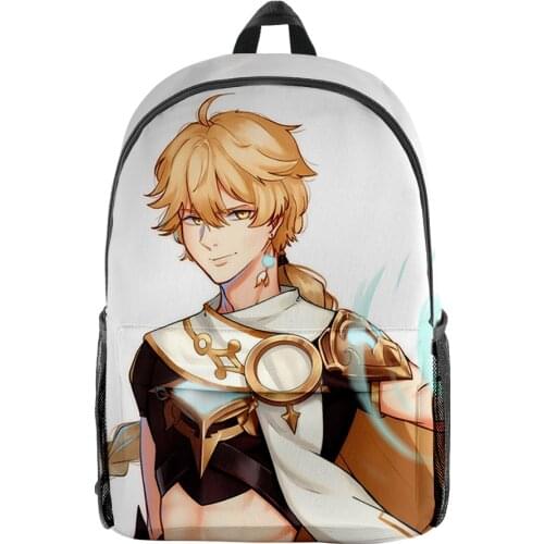 2021 New Genshin Impact Traveler Aether 3D Print Men Women Backpack Oxford School Bag Teenager Girl Child Bag Travel Backpack