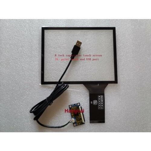 New 8 inch capacitive touch screen 176X135mm tempered glass G + G structure USB plug and play drive-free 10-point touch