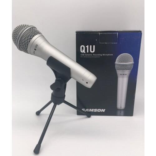 Original Samson Q1U Dynamic Handheld USB Microphone Vocal Instrument Microphone plug and play computer mic for Stage Performance