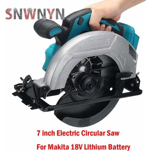 7 inch Electric Circular Saw High Power Cutting Machine Wood Cutter 0° to 45° Adjustable Sawing Machine For Makita 18V Battery