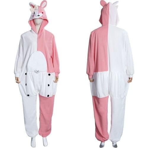 Danganronpa Dangan Ronpa Monokuma and Monomi Cosplay Jumpsuit Pajamas Sleepwear Costume