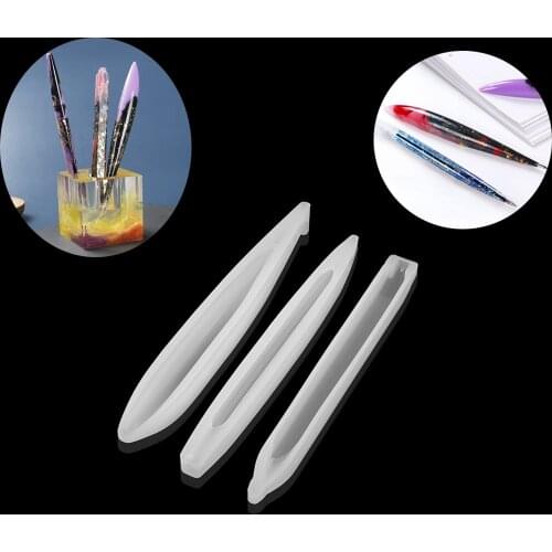 Transparent Handmade Ballpoint Pen Silicone Mold UV Resin Epoxy Pen Holder Resin Casting Mold For DIY Craft Resin Jewelry Making