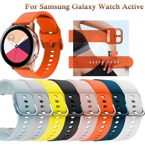 Soft silicone 20mm Watch strap for Samsung Galaxy Watch Active Original Bands Galaxy 42mm gear S2 bip Smart Wristbands Watchband