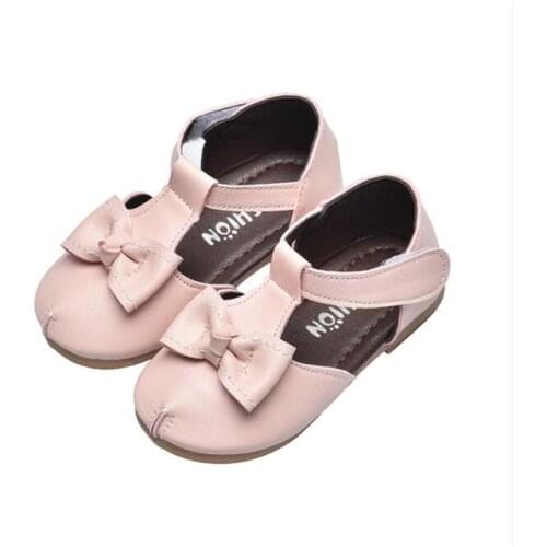 Girls' sandals spring and summer 2020 new fashion childrens shoes cute bowknot Baotou soft sole antiskid princess shoes