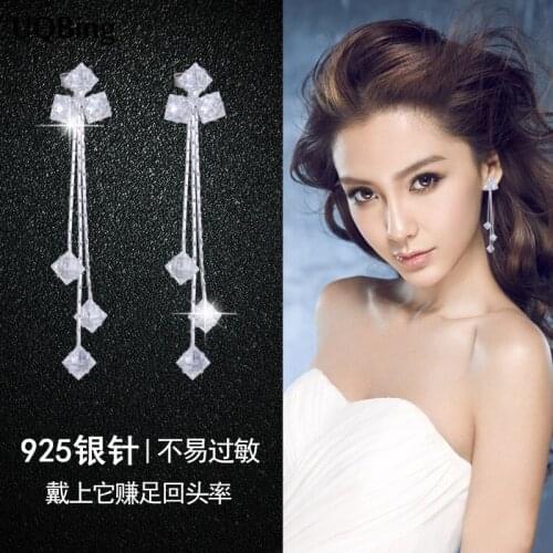 Wholesale Silver Earrings Temperament 925 Sterling Silver Rhinestone Stud Earrings For Women Good Jewelry Brincos