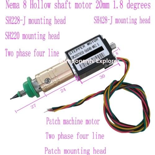 Nema8 Hollow Shaft Stepper Motors,Hybird 2,Phase 0.8A 1.8 4 Wire,Length 30mm for SMT Machanie OK20STH30-0604B-NK2.5-12