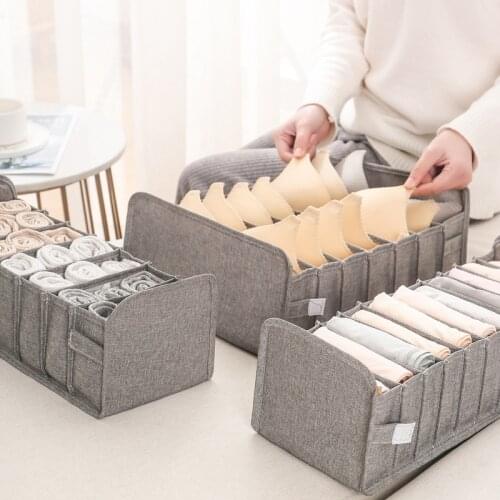 1Pcs Collapsible Underwear Drawer Storage Box Partition Wall Wardrobe Dresser Clothes Storage Box Bra Scarf Tie Socks Box