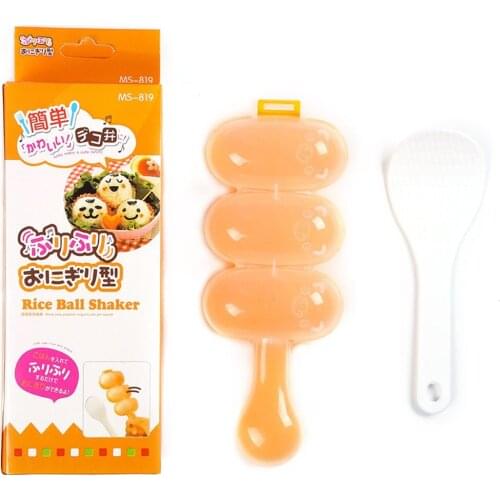 3-grid Shake Rice Ball Mold Small Ball Shape Rice Mold Shake Rice Ball Artifact Shake DIY Mold Kitchen Mold
