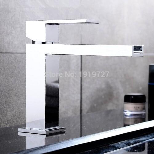 Vidric New Luxurious Exclusive Design Unique Shape Square Metal Single Lever Waterfall Faucet Lavatory Wash Wels Bathroom Mixer