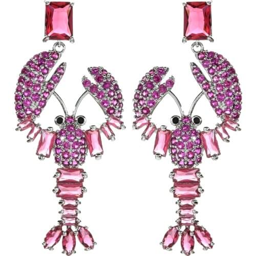 High-quality fashionable lobster Zircon Earrings for women/girls sweet romantic wedding party Jewelry Earrings ER-365
