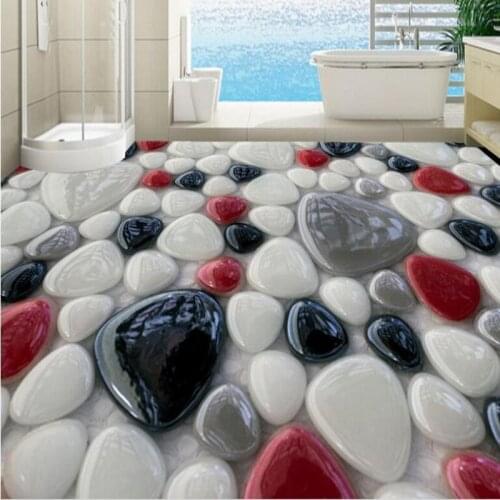 Wellyu Custom large-scale mural creative 3D color stone flooring paste pvc waterproof thickened wear-resistant floor painting