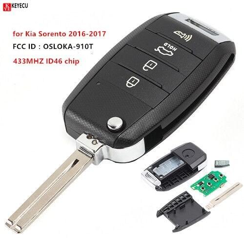 Keyecu New Upgraded 4 Button Replacement Remote Key Fob for Hyundai Santa Fe 2017-2018 FCC: TQ8-RKE-4F31