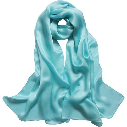 DANKEYISI Plain Crepe Satin Women Scarf Female Pure Silk Scarf Shawl Women Spring Autumn Long Scarves Ladies Neck Scarf Foulard