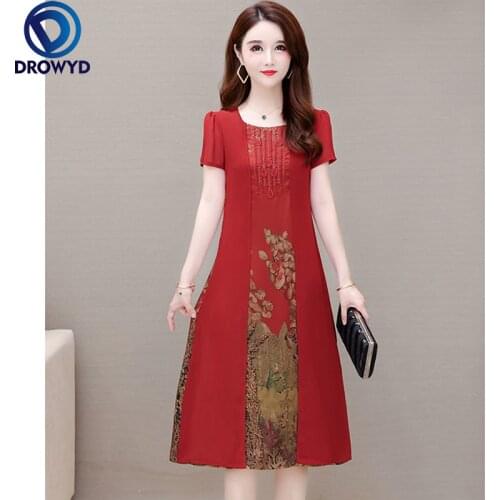 Women Summer Chiffon Modified Cheongsam Short-sleeved Vintage Embroidered Dress Lady Floral Dresses Bodycon Sexy Party Vestidos