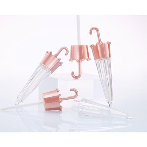 1pcs 5.5ml Creative Umbrella Shaped Empty Lip Gloss Tube Lip Glaze Containers Refillable Cosmetic Bottle DIY Vials Rose Gold