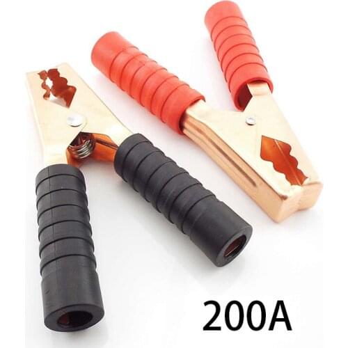 200A 14cm Red Black Alligator Crocodile Clip Car Battery Clamps large Alligator Clips Connector Plug Power Car accumulator clip