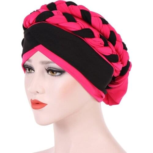 2021 Islamic Prayer Hats Hijab Braids Caps Womens Muslim Inclusive Cap Muslims Hat Islamic Clothing Double Color