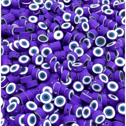 30Pcs 10mm Evil Eye Round Clay Polymer Beads Are Used To Makeing DIY Jewelry Bracelet Necklace Accessories #A61a10