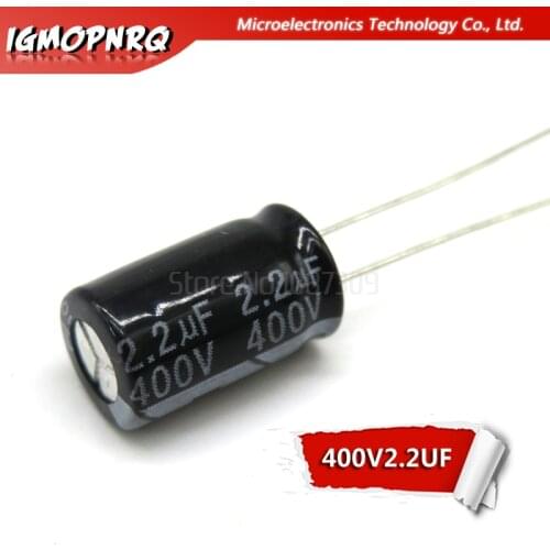 50PCS 400V2.2UF 8*12mm 2.2UF 400V 8x12mm Aluminum Electrolytic Capacitors DIP