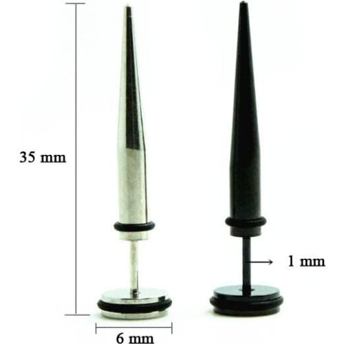 6mm hot sell Fashion Rock Punk Hip Hop Titanium Stainless Steel Round Black Steel Men Stud Earrings Gift For Men Ear