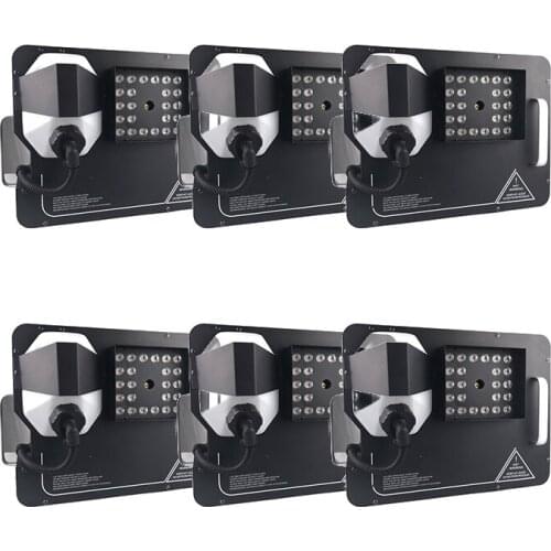 6pcs/lot 1500W Led Fog Machine 24x9W RGB Color LEDs Smoke Machine Fogger Hazer Equipment for DJ KTV Club entertainment Show