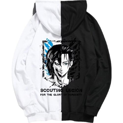 Anime Attack on Titan Cosplay Casual Spell Color Splicing High Quality Fashion Sweatshirt Couple Unisex Sweater Spot Costume