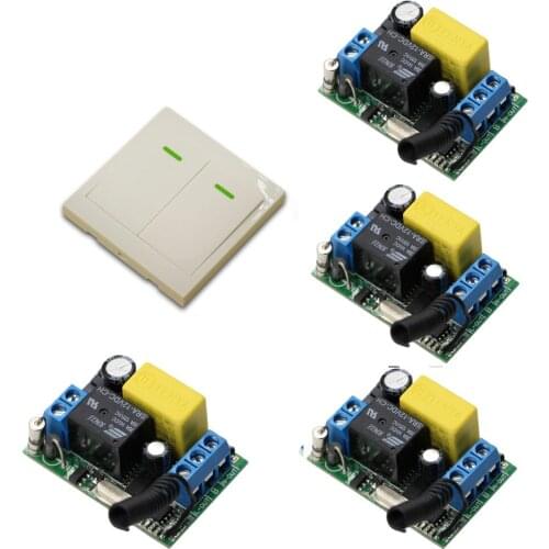 Wireless Remote Control Switch System AC 220V 10A Receiver Wall Panel Remote Transmitter Wireless Power Switch