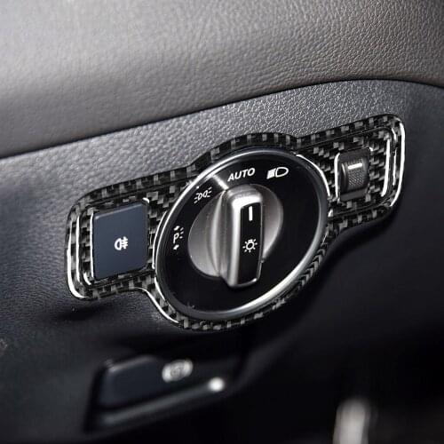 Head Light Lamp Switch Trim Cover Sticker for Mercedes Benz A B C E G Class CLA GLA GLE GLK SLC Car Decal Accessories LHD