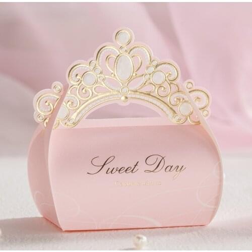 10/30/50pcs Wedding candy box, creative princess style, European style wedding candy box, pink big box for wedding gift