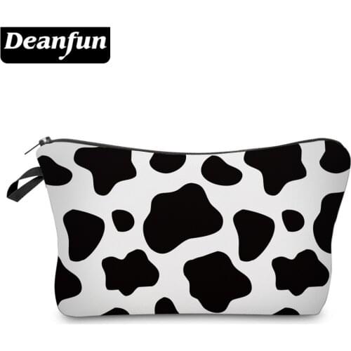 Deanfun Women Cosmetic Bag Cow Spots Design Waterproof Durable Bags Simple Style Portable Toiletry Storage Bags 52558