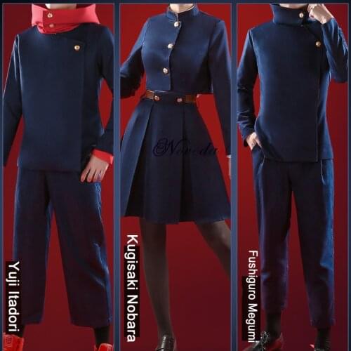 Japanese Anime Jujutsu Kaisen Yuji Itadori Uniform Kugisaki Nobara Dress Gojo Satoru Fushiguro Megumi Cosplay Costume