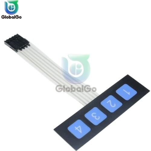 4 Key Button Membrane Switch 1x4 Keys Matrix Array Keyboard Keypad Control Panel DIY Kit For Arduino