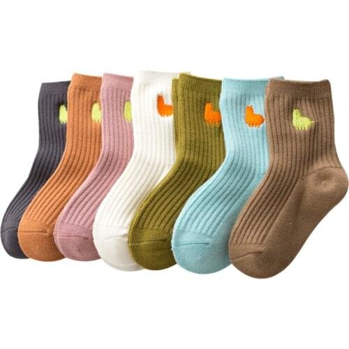 Ins Soft Spring and Autumn Thin Fashion Socks for Toddlers Embroidered Cute Pile Middle Tube