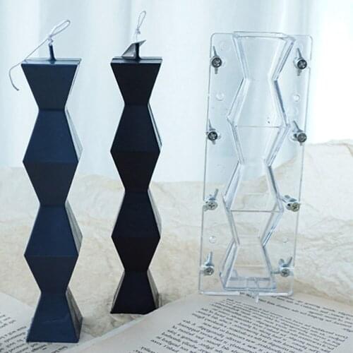 Irregular Building Acrylic Candle Mold Match Cylinder Rib DIY Soap Making Crafts Clay Tools Church Party Wedding Supplies JU0144