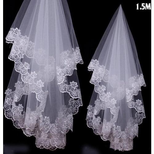 Charming Cheap Girls Wedding Bridal Accessories Veil For Wedding Lace White Ivory Color Hot Sale Charming
