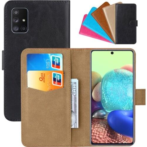 Luxury Wallet Case For Samsung Galaxy A71 5G PU Leather Retro Flip Cover Magnetic Fashion Cases Strap