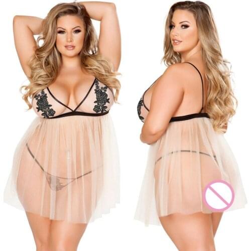 Sexy Lingerie Plus Size For Woman Sex Toys Erotic Embroidered Thong Bodysuit Wetlook Underwear Lenceria Porno Teddy BDSM