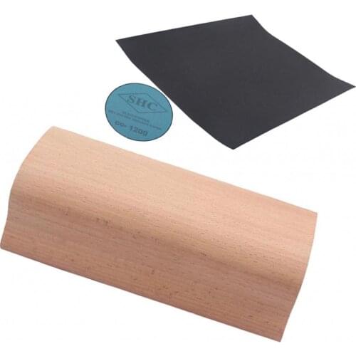 5.16''-Long Wooden Radius Sanding Block With Abrasives Paper For 12" Radius