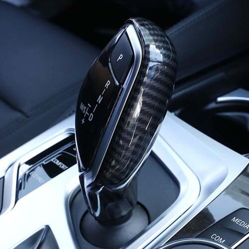 Carbon Fiber Style Car Gear Shift Knob Protective Cover Trim For BMW 5 6 7 Series X3 X4 ABS Car Interior Accessories Styling