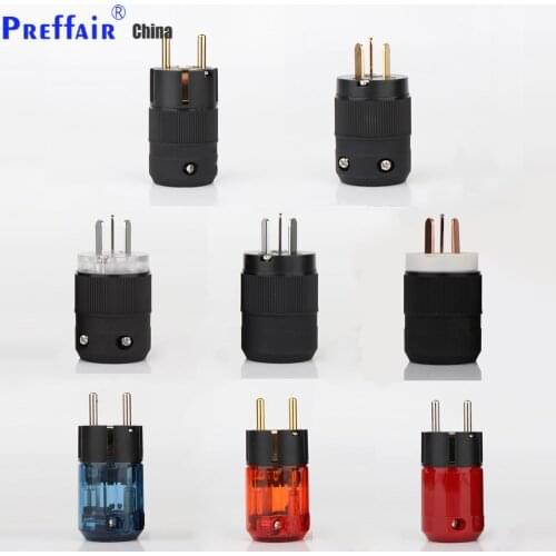 5PCS High End 24K Gold Plated/Rhodium Plated Schuko AC power plug+IEC power connector plug Clearance at the end of 2020