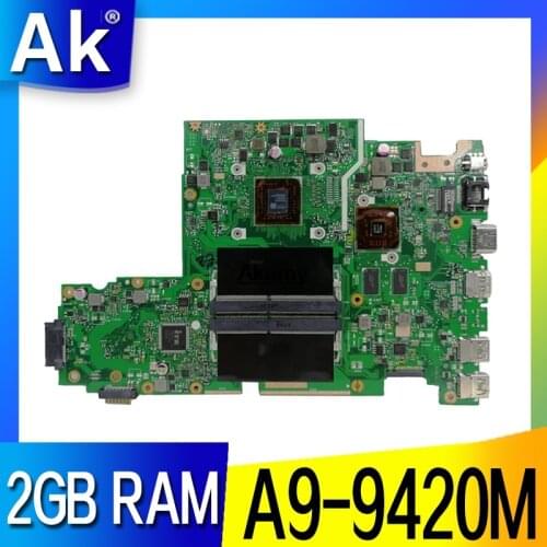 X542BP laptop motherboard For Asus X542B X542BP A580B K580B Mainboard 100% test 2GB RAM A9-9420M CPU 3.0GHZ