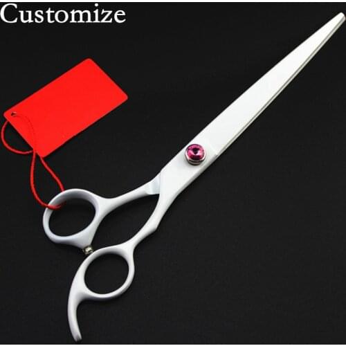 Customize japan 440c 8 inch Pet shears dog grooming cut hair scissors cutting hair clipper barber hairdressing scissors with bag