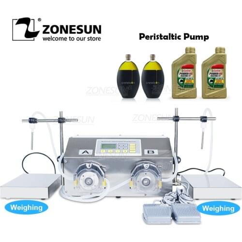 ZONESUN ZS-PP532W Semi Automatic Filling Machine Peristaltic Pump Ink Essential Oil Perfurm Juice Water Bottle Filler 20ml-6L