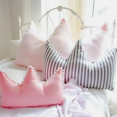 1PC Kawaii Crown Plush Cushion Childrens room decoration Baby Pillows Cushion Soft Stuffed Plush Toy Christmas Gift for Girls